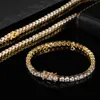 2022 Новый Digit 18KGold YCD 3-6 мм 7-9in Zircon Diamonds Женщины мужской браслет 18K Позолоченная кубинская цепь Hiphop теннисный браслет