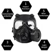 Açık Spor Kask Çift Filtre Gaz Maskesi CS Taktik Ordusu Terleme Fan Koruma Bisiklet Kaskları ile Yüz Koruma