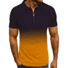 Hommes Polos Chemise Hommes D'été Mince T-shirt À Manches Courtes Dégradé Décontracté Vêtements D'affaires De Luxe Tee Marque