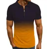 Mäns Polos Skjorta Män Sommar Slim T-shirt Kortärmad Gradient Casual Business Clothes Luxury Tee Märke