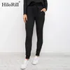 Solid Casual Pencil Pants Women Drawstring High Waist Long Sweatpants With Pockets Sport Wear Jogger Trousers Pantalon 210508