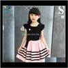 Big Girls Princess Dress Summer Children Stripe Casual con Back Bowknot Gonna Tutu stile coreano per bambini 10 Figij Hl8Ze