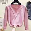 O-neck Solid Women Clothing Long Sleeve Fashion Autumn Tops and Blouses Casual Hollow Out Basic Tee Shirts 6298 50 210506