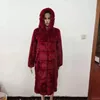 Vinter Kvinnor Fur Neck Coats Fashion Trend Cardigan Slim Mid-Length Warm OuterWear Designer Kvinna Ny Långärmad Casual Med Sashes Coats