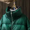 Kadın Aşağı Parkas Peonfly Rahat Boy Moda Fermuar Cepler Ceketler Siyah Yeşil Yastıklı Kalınlaşma Katı Renk Kadın Kapitone Ceket