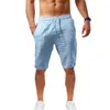 Shorts masculinos verão calças correndo 2021 linho algodão casual boardshorts homme roupas ginásio fitness calças curtas masculino2148