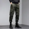 Męskie spodnie Mężczyźni Cargo Casual Męski Moda Streetwear Plus Size Solid Color Pant Mens Multi Kieszeni Slim 2022