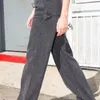 Womengaga Kadınlar Yüksek Katlı Rahat Fit Kot Kot 7 Cepler ve Çekiç Döngü Ile Detay Pantolon GZG3 210603