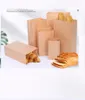 2000 pieces kraft paper oil-proof food bag square bottom disposable take-out storage bread packaging bags size