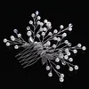 Coiffes accessoires de mariage féminins argent perle cristal bride bande de fleur de fleur band femelles bijoux de cheveux nuptiale