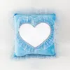 Sublimation Pillow Case lace edge blank peach heart Pillowcases Heat Transfer Printing Cushion 40*40cm Without Insert Polyester Pillows wmq903