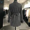 HXJJP Lente Koreaanse Dames Retro Plaid Small Suit Jacket Vrouwen Tie Casual Sjerpen Enkele Breasted Blazers 210607