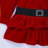 クリスマス子供のコーデュロイセット赤ちゃんの女の子長袖トップ+ストライプパンツ服秋冬子供女の子スーツの服210521