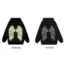 Men's hoodies Lange Mouwen Reflecterende Shirt Harajuku s Vrouwen Japan Oversize Black Angel Wing Shiny Doek Met Een Kap Hoodies 0709