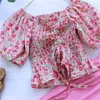 Pants Girls Clothing Set Baby Fashion Summer 2pcs Casual Floral Outfit for 2-8ys Kids Holiday Wear G220310