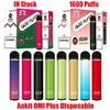 Аутентичные Aokit OMI PLUS Одноразовый Устройство Комплект E-Cigarettes 1600Уфуфты 800 мАч Батарея 5.3ML Предварительный картридж POD Vape Stick Pen VS Air Bar Max Lux Flex 100% A14