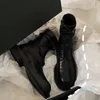 Bottes femme noir en cuir véritable à lacets bottines bout rond fermeture éclair latérale gros bloc talon motard bottes chaussures