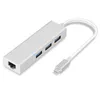 USB3.1 HUB Tipo C Para Adaptador de LAN de rede Ethernet 100Mbps RJ45 USB-C com USB 3 Ports 3.0 Hub Splitter para MacBook Pro Notebook