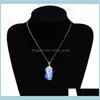 Necklaces Pendants Crystal Quartz Healing Point Chakra Bead Natural Gemstone Necklace Original Pendant Women Men Jewelry Plated Gold C