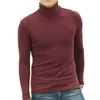 ARCSINX Turtleneck Hommes T-shirt Grande Taille 3XL 4XL 5XL Mode Hiver T-shirt à manches longues Hommes Fitness Slim Fit Tee Shirt Homme 210722