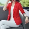 Costumes pour femmes Blazers été femmes veste 3/4 manches lâche manteaux décontractés col cranté Blezer Femme vêtements d'extérieur grande taille