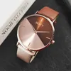 Zegarki na rękę Kobiety Panie Zegar Mody Kreatywny Dwukrotny Dial Obiwalny Simple Pure Pas Sport Light Relojes de Mujer 2021