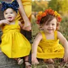 Nette Baby Mädchen Sommer Sommerkleid Bowknot Kurze Mini Weste Kleid Kleinkind Kinder Baumwolle Casual Kleider Ärmelloses Outfit RedYellow Q0716