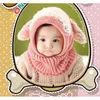 Doitbest Korean dog style boys knitted hats winter fur baby girls Conjoined cap can as shawl Age for 6 months-4 Years Old Y21111