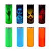 Sublimation Straight Tumbler 20oz Glow in the dark Blank Skinny Tumblers avec peinture lumineuse Tasse de voiture de transfert de chaleur isolée sous vide 7 styles