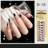 24 unids/caja manicura falsa corta/larga prensa en uñas ABS uñas artificiales para mujeres con pestañas adhesivas