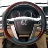 For Honda 8th-9th Generation Accord elysion Odyssey DIY custom leather imitation peach wood car interior steering wheel cover