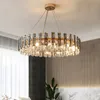 Lekki luksusowy kryształowy żyrandol post-nowoczesny prosta atmosfera salon Lampa jadalna High-end netto czerwone lampy AC90-260V