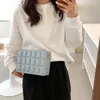 مصمم الإناث مربع حقيبة المرأة الصغيرة crossbody 2021 يومي المتسوق الحلو النقي اللون بو الجلود حقائب الكتف