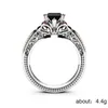 925 Natur 1 karat diamant Princess Kvinnor Anillos Bizuteria Obsidian Topaz Ädelsten Silver Smycken Femme Ringar