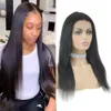 13x4x1 Lace Wigs T Part Malaysian Remy Straight Human Hair Wig Natural Black Pre Plucked For Women