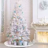 ホワイトスノーフレーククリスマスツリースカートカーペットのフロアマット飾りメリークリスマスの装飾ホームナイダル年ナビダッド2022装飾211104