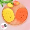 Silicone Soap Dishes Anti-skidding Oval Holder Travel Plate Tray Leaking Mould Proof Rack Kitchen Bathroom Soapbox