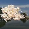 100cm simulering hortensia kransar vit gren drivande snö gypsophila konstgjorda silke körsbärsblommor bröllop båge dekorationer