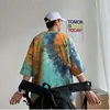 Harajuku Men Summer Rothereve T-рубашки T-Hip Hop Tie Dye Tees Streetwear Случайная футболка 2021 Негабаритные мужчины Топы мужской футболки