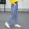 Jeans per ragazze Perle Ragazza per bambini Stile casual Abbigliamento primavera autunno per bambini 6 8 10 12 14 210527