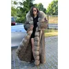 Women's Fur Women's & Faux FURSARCAR Luxurious Winter Coat Women Real Natrual Raccon Dog Jacket With Hood 130cm X-Long Plus Size 2022