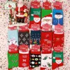 Winter Christmas Socks Red Stockings Middle Girls Women Socks Cute Cartoon Elk Deer Cotton Xmas Sock Soft Gifts