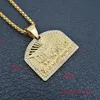 Hangende kettingen Quot the Last Supperquot CZ Stone Pave Bling Gold roestvrij staal Gemetrische vierkante ketting voor mannen Hip Hop RA4794430