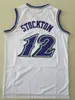 Mens Vintage 1996-97 Basketball Jerseys 12 John Stockton 32 Karl Malone Snow Mountain Purple White Black Stitched Shirts