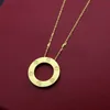 Top Quality 3 Colors Stainless Steel Gold Necklace Ring nail pattern Pendant Classic Love Designer Necklaces Fashion Jewelry Party275A