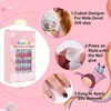 Falska naglar 120pcs / set Candy Nail Tips Cartoon Full Cover Kid Pink Fake Press på Barn Konst för Little Girls Manicure Tool