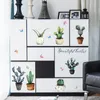 Cactus Potted Wall Sticker Cabinet Windowsill Klistermärken Muraux Muurstickers Heminredning Avtagbar väggdekal 210420