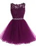 Sweet 16 Short Homecoming Dress Lace Appliques with Crystal Beads Puffy Tulle Cocktail Party Dresses Little Black Graduation Gowns