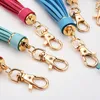 Fashion Keychains PU Leather Tassel DIY Pendant With Lobster Swivel Keychain For Handbag Phone Car Key Jewelry 9131