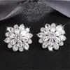 Cute Flower Lab Diamond Stud Earring Real Sterling Sier Jewelry Engagement Wedding Earrings for Women Bridal Party Gift